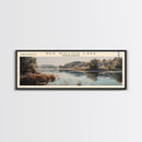 Scituate Reservoir Rhode Island Framed Canvas Print, Lake House Decor, Panoramic Wall Art, Travel Poster, Scenic Landscape Painting, Modern Art