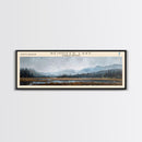 Reindeer Lake Framed Canvas Print, Lake House Decor, Wall Art, Panoramic Travel Poster, Scenic Landscape Painting, Modern Art