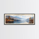 Stuart Lake Panoramic Wall Art, Framed Canvas Print, Lake House Decor, Travel Poster, Scenic Landscape Painting, Living Room Decor