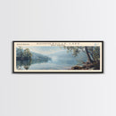 Summerville Lake West Virginia Panoramic Wall Art, Framed Canvas Print, Lake House Decor, Travel Poster, Scenic Lake Painting, Living Room Decor
