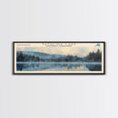 Trembleur Lake Panoramic Wall Art, Framed Canvas Print, Lake House Decor, Travel Poster, Scenic Lake Scene, Living Room Art