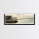 Waldo Lake Oregon Panoramic Wall Art, Framed Canvas Print, Lake House Decor, Travel Poster, Beautiful Lake Scene, Living Room Art