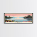 Big Chapman Lake Indiana Framed Canvas Print, Panoramic Travel Poster, Midcentury Modern Wall Art, Pop Art, Nature Lake House Art, Bedroom Decor