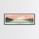 Clear Springs Lake Mississippi Framed Canvas Print, Pop Art Panoramic Travel Poster, Midcentury Modern, Wall Art, Scenic Nature Painting, Bedroom Decor, Living Room Art