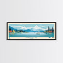 Emaiksoun Lake Alaska Framed Canvas Print, Panoramic Wall Art, Midcentury Modern, Pop Art, Bedroom Decor, Travel Poster, Nature Art