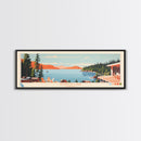 Gordon Lake Alberta Framed Canvas Print, Panoramic Art, Midcentury Modern, Pop Art, Bedroom Decor, Travel Poster, Artistic Decor, Home Decor
