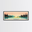 Kingsmere Lake Saskatchewan Framed Canvas Print, Panoramic Wall Art, Midcentury Modern, Pop Art, Bedroom Art, Travel Poster, Home Decor