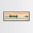 Lake Claiborne Louisiana Framed Canvas Print, Panoramic Wall Art, Midcentury Modern, Pop Art, Bedroom Decor, Travel Poster, Living Room Art