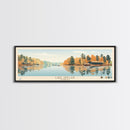 Lake Sinclair Georgia Framed Canvas Print, Panoramic Wall Art, Midcentury Modern, Pop Art, Living Room Decor, Travel Poster, Lake House Art