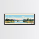 Lynx Lake, Arizona Panoramic Wall Art Framed Canvas Print, Midcentury Modern, Pop Art, Home Decor, Travel Poster, Living Room Art