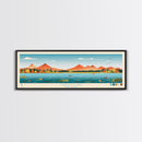 Owasco Lake, New York Framed Canvas Print, Panoramic Wall Art, Midcentury Modern, Pop Art, Home Decor, Travel Poster, Living Room Art