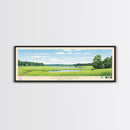 Scituate Reservoir, Rhode Island Framed Canvas Print, Panoramic Wall Art, Midcentury Modern Decor, Pop Art, Travel Poster, Living Room Art