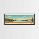 Sheridan Lake, South Dakota Framed Canvas Print, Panoramic Wall Art, Midcentury Modern Decor, Pop Art, Travel Poster, Living Room Decoration
