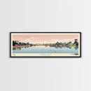 Silver Lake, Delaware Framed Canvas Print, Panoramic Wall Art, Midcentury Modern Decor, Pop Art, Travel Poster, Home Decoration
