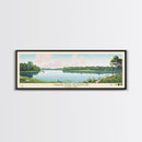 Triadelphia Reservoir, Maryland Framed Canvas Print, Lake House Decor, Midcentury Modern Art, Pop Art, Travel Poster, Living Room Wall Art