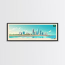 Dammam, Saudi Arabia Panoramic Travel Poster Canvas Print, Dammam, Saudi Arabia Painting, Saudi Arabia Art, Dammam Travel Art, Guest Room Painting