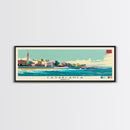 Casablanca, Morocco Panoramic Canvas Print, Casablanca, Morocco Painting, Morocco Art, Casablanca Travel Poster, Travel Art, Guest Room Painting