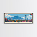 Monterrey, Mexico Panoramic Canvas Print, Monterrey, Mexico Painting, Mexico Art, Monterrey Travel Poster, Travel Art, Housewarming Gift