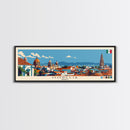 Morelia, Mexico Panoramic Canvas Print, Morelia, Mexico Painting, Mexico Art, Morelia Travel Poster, Travel Art, Vacation Gift