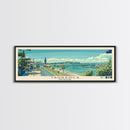 Tauranga, New Zealand Panoramic Canvas Print, Tauranga, New Zealand Painting, New Zealand Art, Tauranga Travel Poster, Travel Art, Guest Room Painting