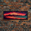 Pixel Art, Framed Canvas Print, Beautiful Red Landscape Art, Pixel Art Print, Art Landscape, Landscape Artist, Landscapes Art