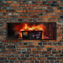 A Dumpster Fire, Panoramic Canvas Print, Wall Art, Living Room Wall Art