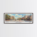 Columbia South Carolina Panoramic Watercolor Painting Framed Canvas Print, Travel Poster Art, Urban Cityscape, Living Room Decor, Wall Hanging, Office Art, Southern Charm Gift