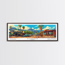 Phoenix Arizona Panoramic Framed Canvas Print, Mid Century Modern Wall Art, Pop Art Home Decor, Retro Style Travel Poster