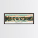 Bellevue Washington Panoramic Painting, Mid Century Modern Framed Canvas Print, Retro Pop Art Travel Poster, Office Wall Art, City Print