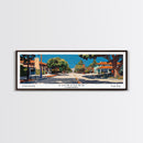 Concord California Panoramic Painting, Mid Century Modern Framed Canvas Print, Retro Pop Art Travel Poster, City Wall Decor, Office Decor
