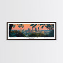 Louisville Kentucky Panoramic Painting, Mid Century Modern Framed Canvas Print, Retro Pop Art Travel Poster, Home Decor