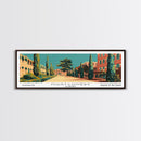 Montgomery Alabama Panoramic Wall Art, Mid Century Modern Framed Canvas Print, Retro Pop Art Travel Poster, Home Wall Art