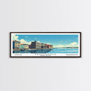 Providence Rhode Island Panoramic Wall Art, Mid Century Modern Framed Canvas Print, Retro Pop Art Travel Poster, City Art, Office Wall Decor, Living Room Art