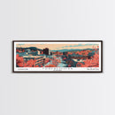 Tuscaloosa Alabama Panoramic Art, Mid Century Modern Framed Canvas Print, Retro Pop Art Travel Poster, Office Wall Art, Home Decoratio