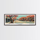 Anaheim California Panoramic Painting, Framed Canvas Print, Mid Century Modern Wall Art, Retro Pop Art Travel Poster, Office Decor, City Art