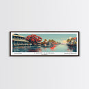Cape Coral Florida Panoramic Painting, Framed Canvas Print, Mid Century Modern Wall Art, Retro Pop Art Travel Poster, Home Decor, City Art