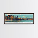 Chattanooga Tennessee Panoramic Painting, Framed Canvas Print, Mid Century Modern Wall Art, Retro Pop Art Travel Poster, Home Decor, City Art