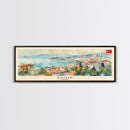 Izmir Turkey Travel Print Wall Art, Panoramic City Art, Travel Art, Wall Decor, Vacation Gift, Framed Canvas Print Or Metal Art