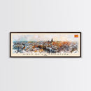 Jerez De La Frontera Spain Panoramic Travel Poster, Framed Canvas Print or Metal Wall Art, Travel Art, Home Decor, Panoramic Painting, Midcentury Art