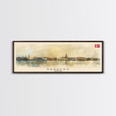 Randers Denmark Travel Art, City Art, Framed Canvas Print or Metal Wall Art, Europe Travel Poster, Panoramic Wall Art, Extra Wide Wall Art