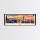 Aachen Germany  Panoramic Travel Poster, Framed Canvas Print or Metal Wall Art, Travel Art, Home Decor, Panoramic Painting, Midcentury Art