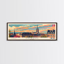 Aalborg Denmark Wall Art, Panoramic Travel Poster, Panoramic Framed Canvas Print, City Wall Art, Wall Hanging Home Decor, Travel Art