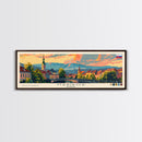 Maribor Slovenia Panoramic Travel Poster, Framed Canvas Print or Metal Wall Art, Travel Art, Home Decor, Panoramic Painting, Midcentury Art