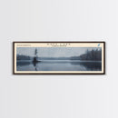 Dauphin Lake Framed Canvas Print, Lake House Decor, Panoramic Wall Art, Travel Poster, Modern Lake Painting, Nature Art