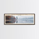 Great Sacandaga Lake Framed Canvas Print, Lake House Art, Panoramic Wall Art, Travel Poster, Serene Lake Painting, Home Decor