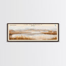 Lac Fairbault Framed Canvas Print, Panoramic Lake House Decor, Wall Art, Travel Poster, Beautiful Lake Painting, Home Decor