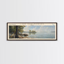 Lake Sam Rayburn, Boho Art, Serene Landscape, Travel Poster Art, Wall Art, Home Decor, Nature Scene, Lake Painting, Minimalist Art, Rustic Art, Travel Print, Framed Canvas Print, Lake House Decor, Panoramic Print