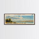 Malheur Lake Framed Canvas Print, Lake House Decor, Panoramic Wall Art, Travel Poster, Landscape Painting, Contemporary Art