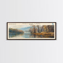 Merritt Reservoir Nebraska Framed Canvas Print, Lake House Decor, Panoramic Wall Art, Travel Poster, Beautiful Landscape Painting, Modern Art