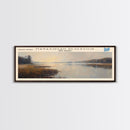 Manasquan Reservoir New Jersey Framed Canvas Print, Lake House Decor, Panoramic Wall Art, Travel Poster, Beautiful Landscape Painting, Modern Art